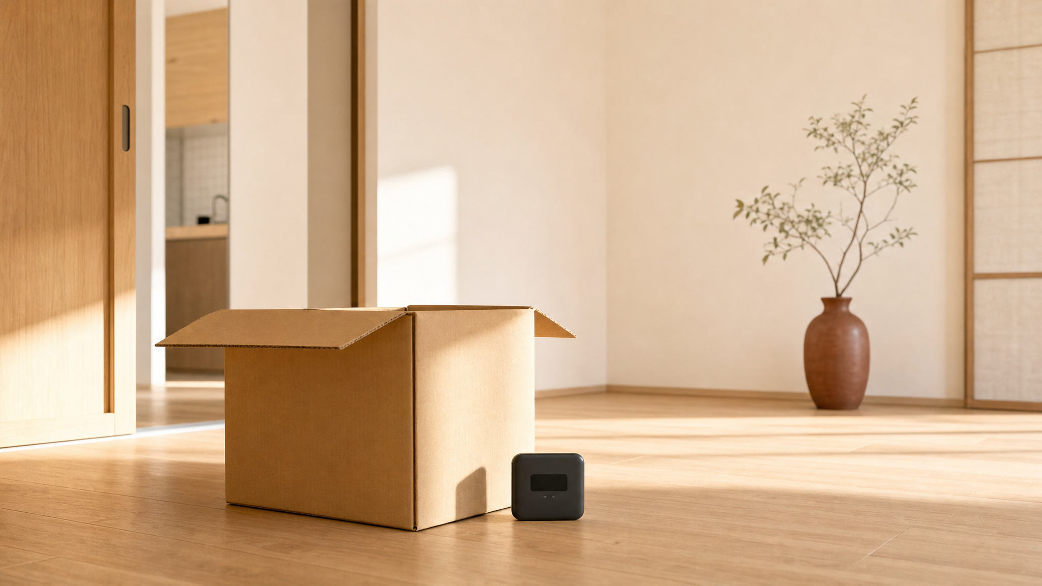 引っ越し直後の何もない部屋でも、届いたその日からネットが使える