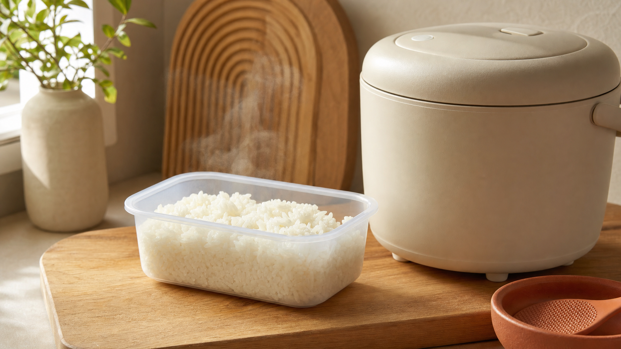 薄型280mlのご飯容器は、レンジ2分前後でムラなく温まる
