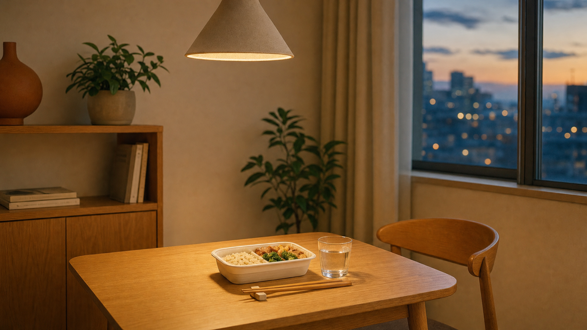 仕事帰りに温めるだけの一人分の夕食